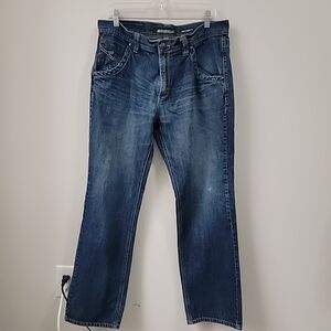 Ecko Unltd. Men's Relaxed Fit Jeans 36x32 Distressed Blue Denim